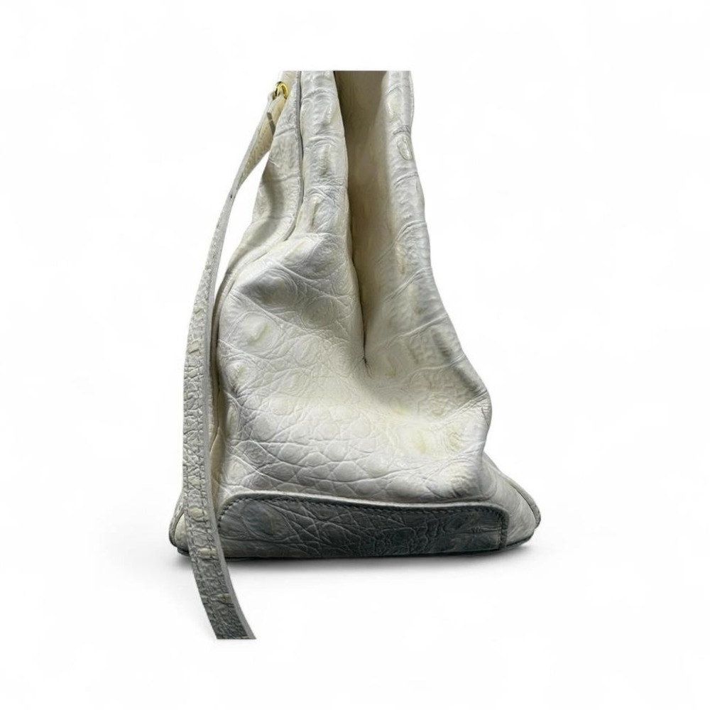 off white cream Croc-Embossed Leather Bag - Picture 5 of 8